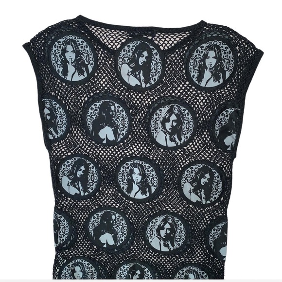 Vintage 90s HYSTERIC GLAMOUR Knit pin-up girl tank/vest - Picture 3 of 4
